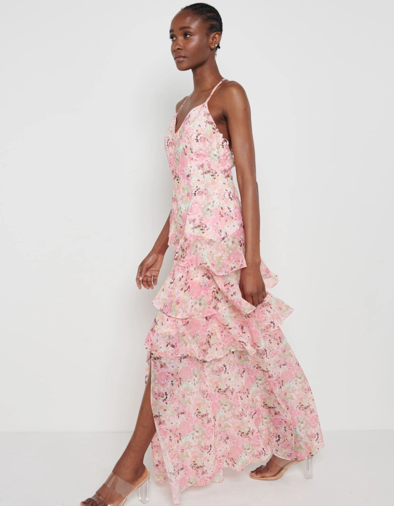Hettie Asymmetric Ruffle Dress - Floral