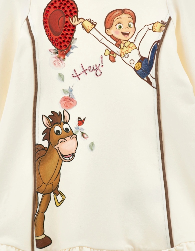 Monnalisa Girls Disney Jessie and Bullseye Sweater Dress in Ivory