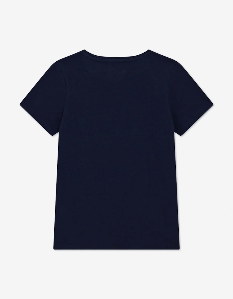 Guess Girls Bear Logo T-Shirt in Navy