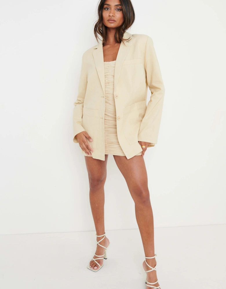 Dylan Dad Linen Blazer - Beige