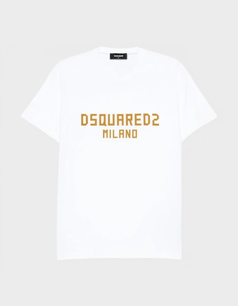 Milano Logo T-Shirt Print White Ochre