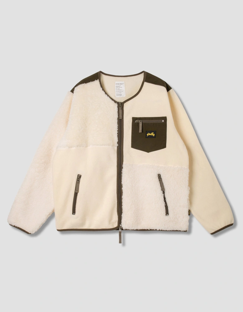 Patchwork Fleece Cardigan 