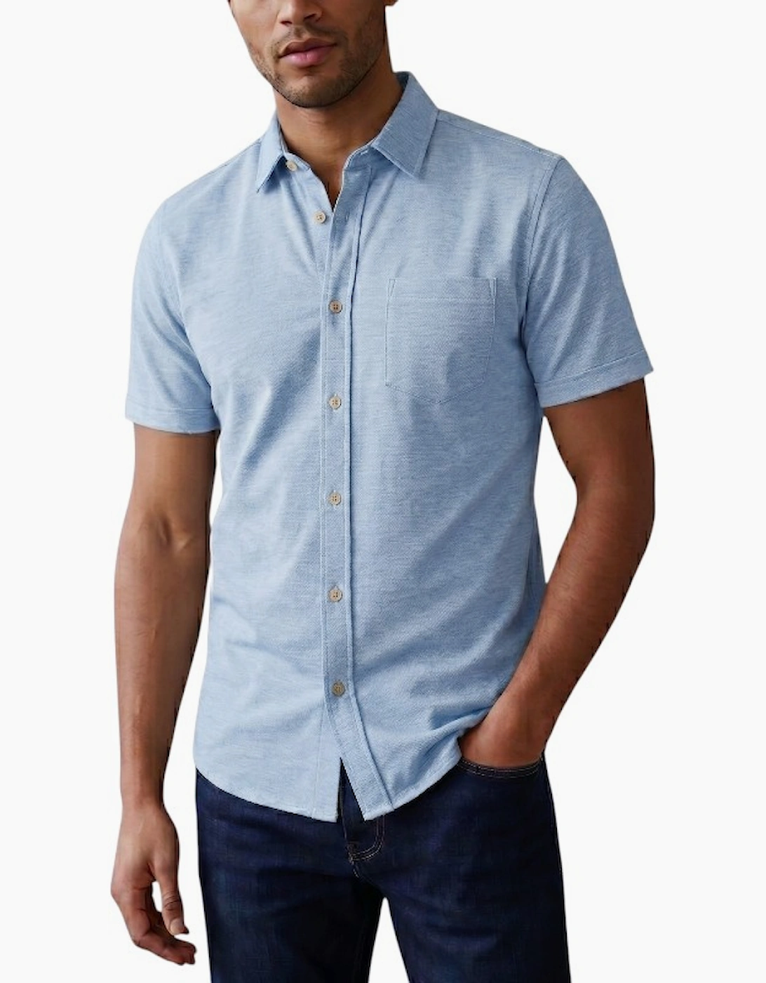 Mens Oxford Shirts Short Sleeve Plain Top Formal Shirt, 4 of 3