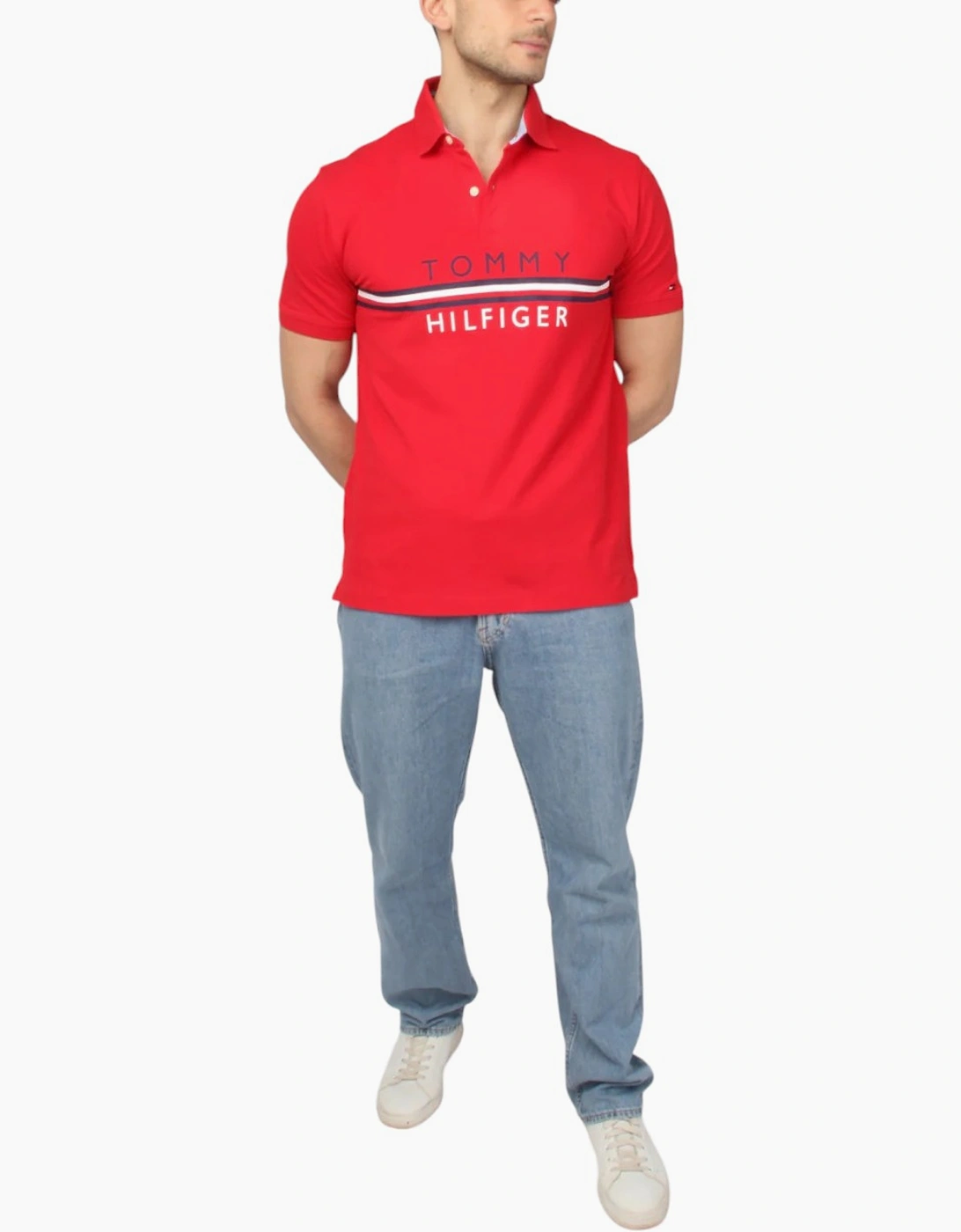 TOMMY HILFIGER Mens Polo T Shirts Casual Cotton