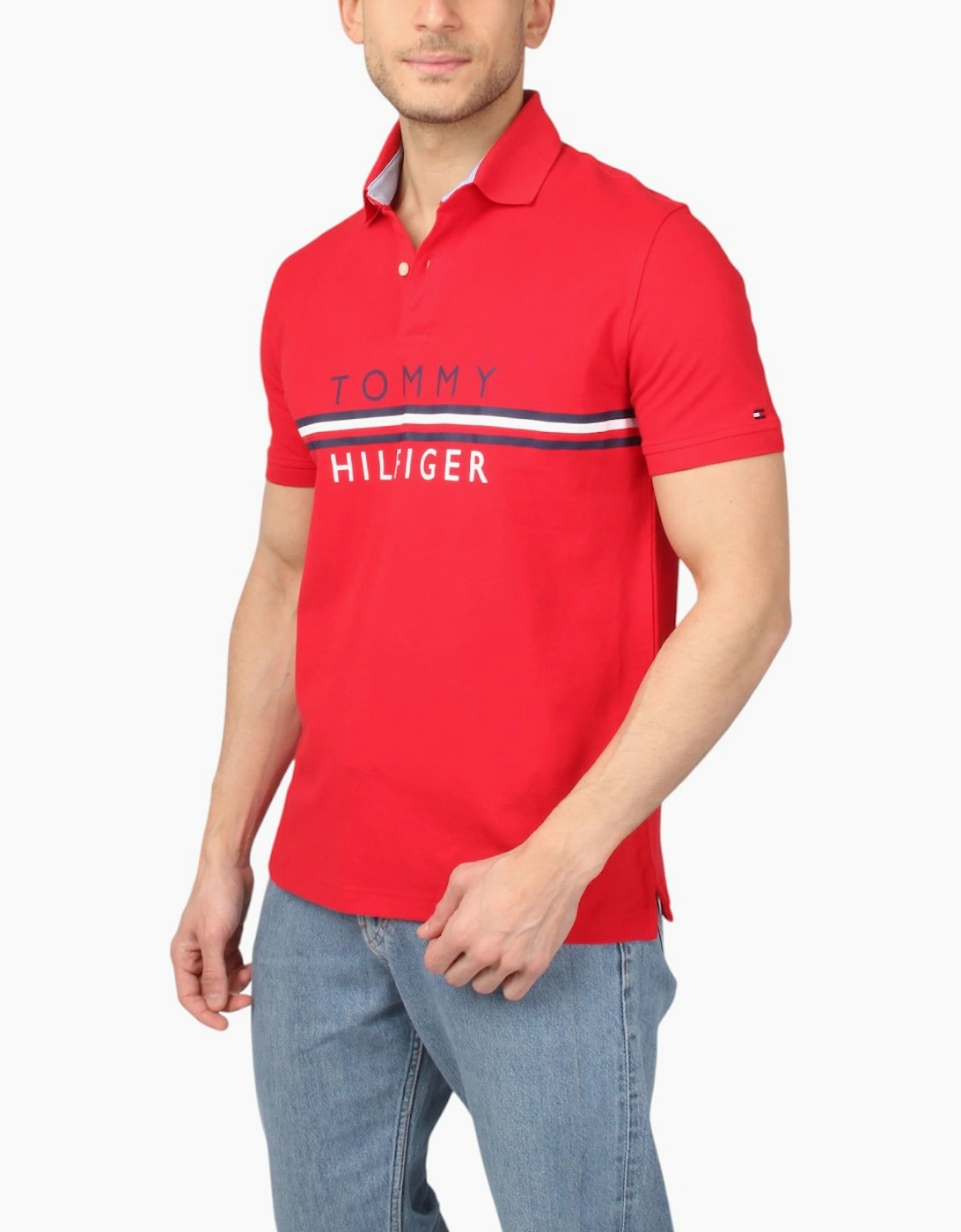 TOMMY HILFIGER Mens Polo T Shirts Casual Cotton