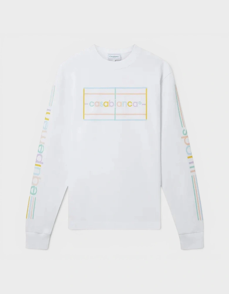Printed Long Sleeve T-Shirt Pastel Court White