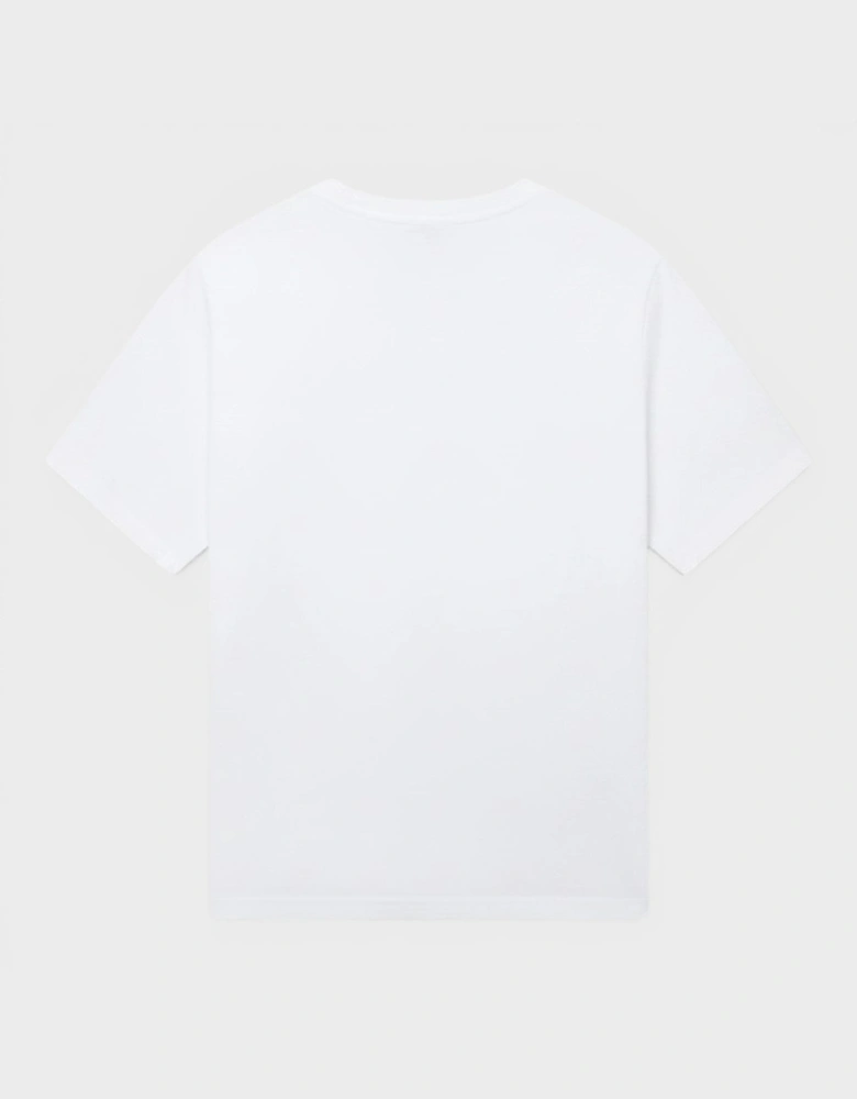 Logo Stripe T-Shirt White Black Red
