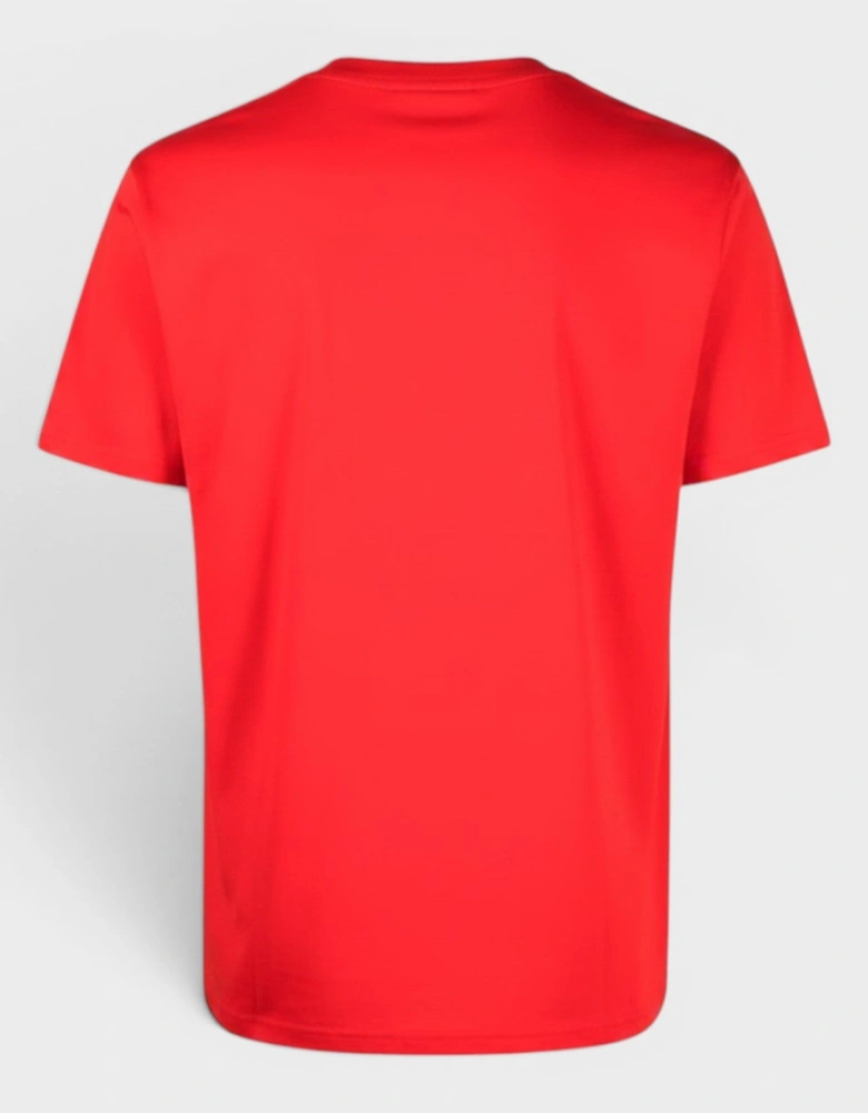 Oversized T-Shirt Refracted Embroidery Red Black