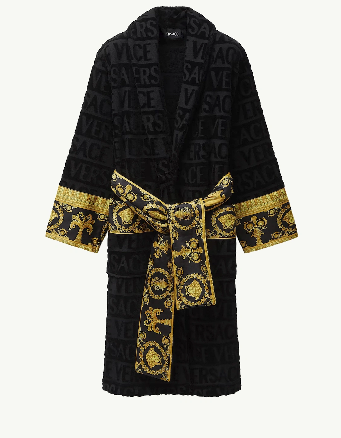 Versace Cotton Bathrobe Black