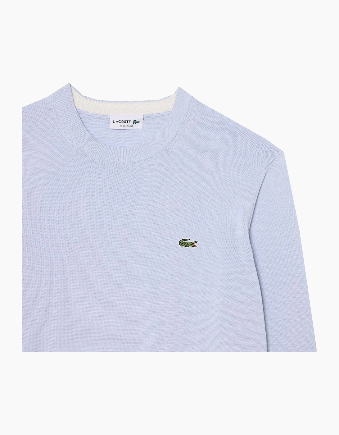 Lacoste Men's Blue Cotton Crew Neck Knit