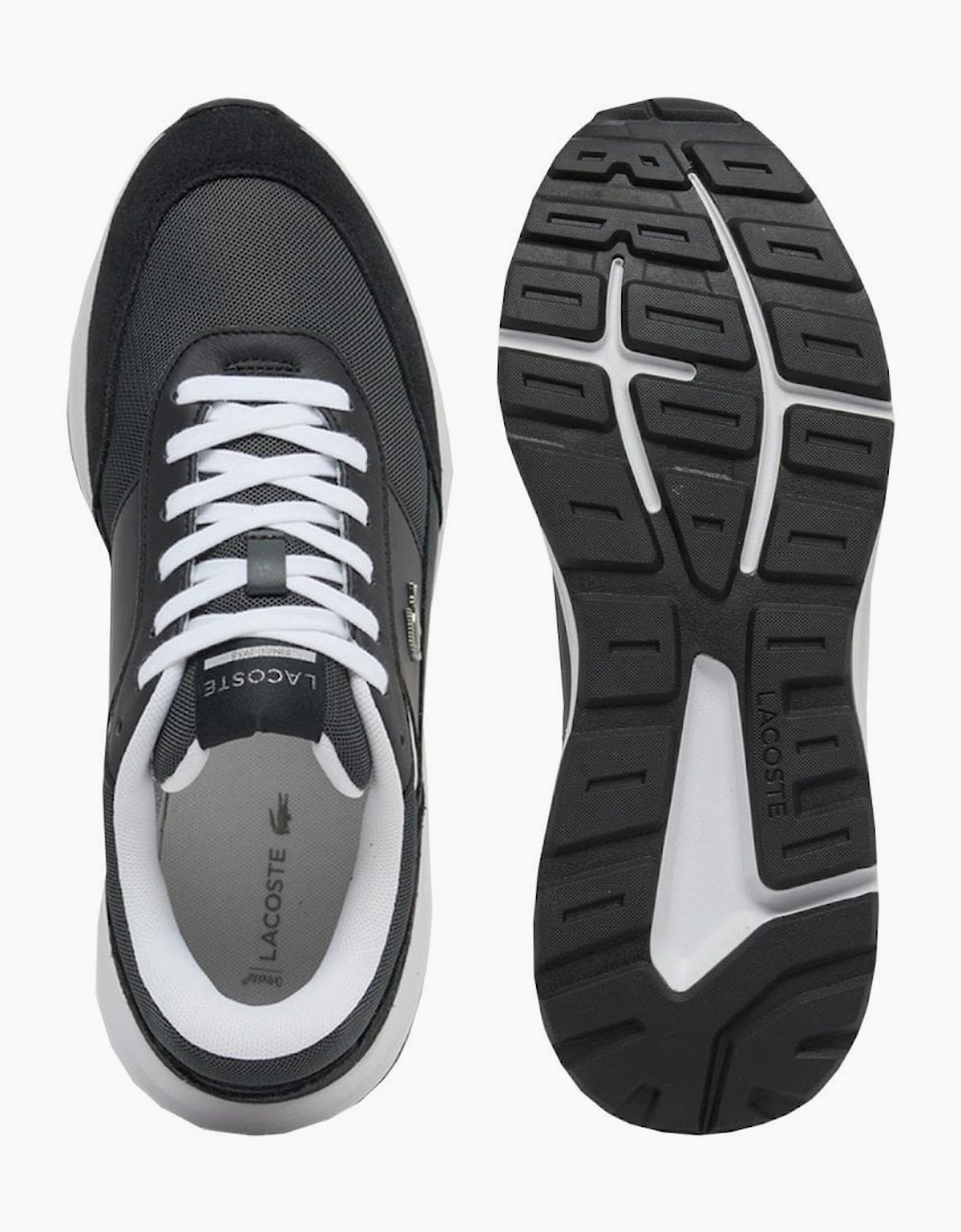 Lacoste Men's Dark Grey/ Black Run Set CGR Trainers