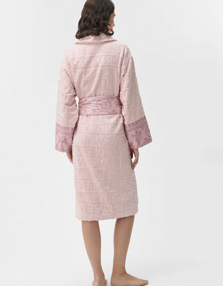Versace Cotton Bathrobe Tonal Pink