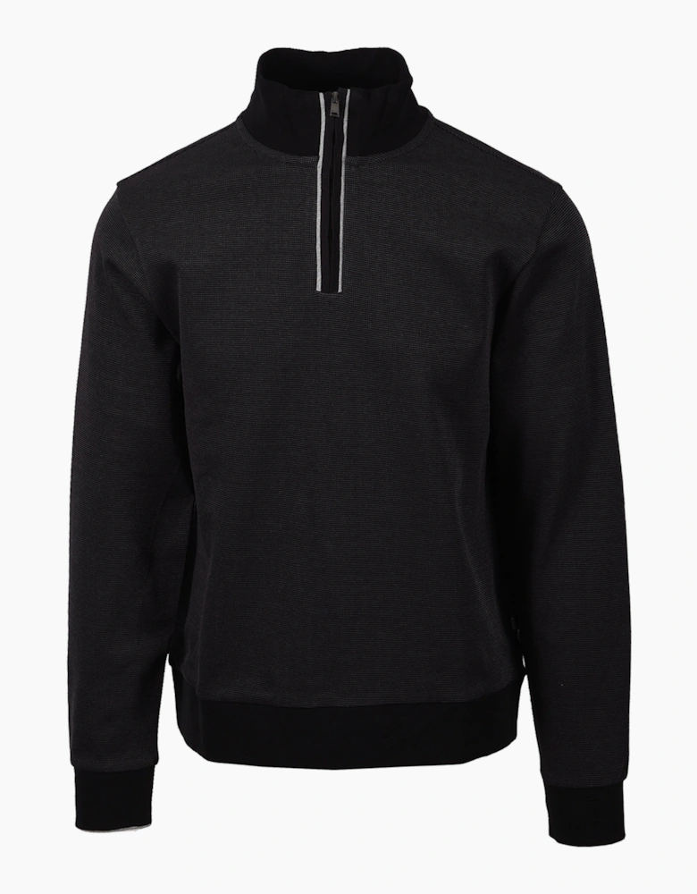 BOSS BLACK SIDNEY 80 HALF ZIP SWEATSHIRT BLACK