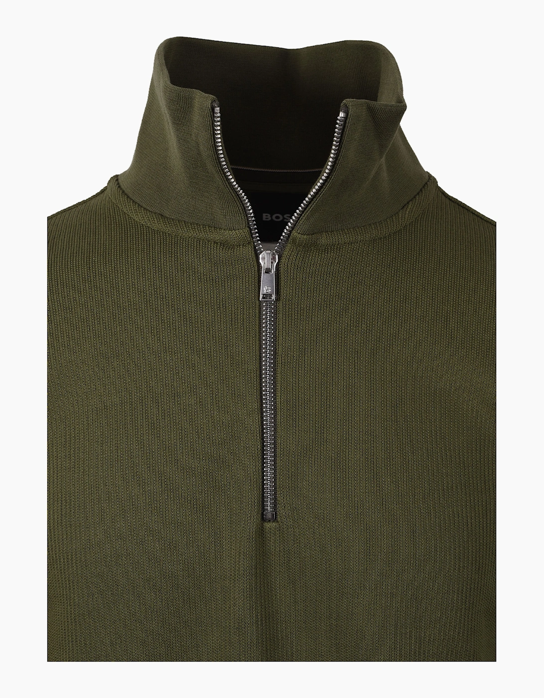 BOSS BLACK SEIDLER 55 HALF ZIP SWEATSHIRT GREEN