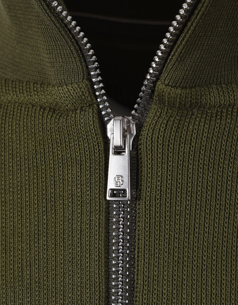 BOSS BLACK SEIDLER 55 HALF ZIP SWEATSHIRT GREEN