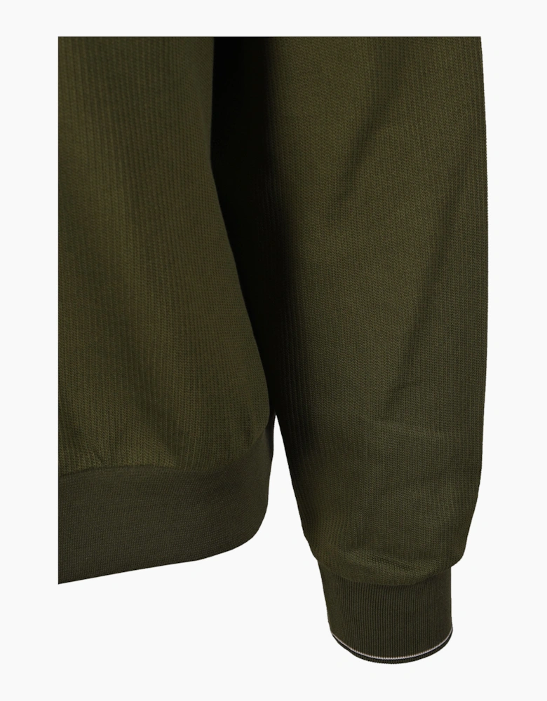 BOSS BLACK SEIDLER 55 HALF ZIP SWEATSHIRT GREEN