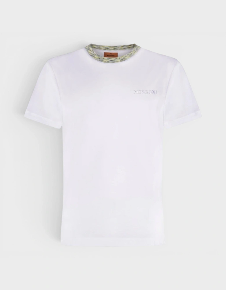 Contrast Neckline Detail T-Shirt White