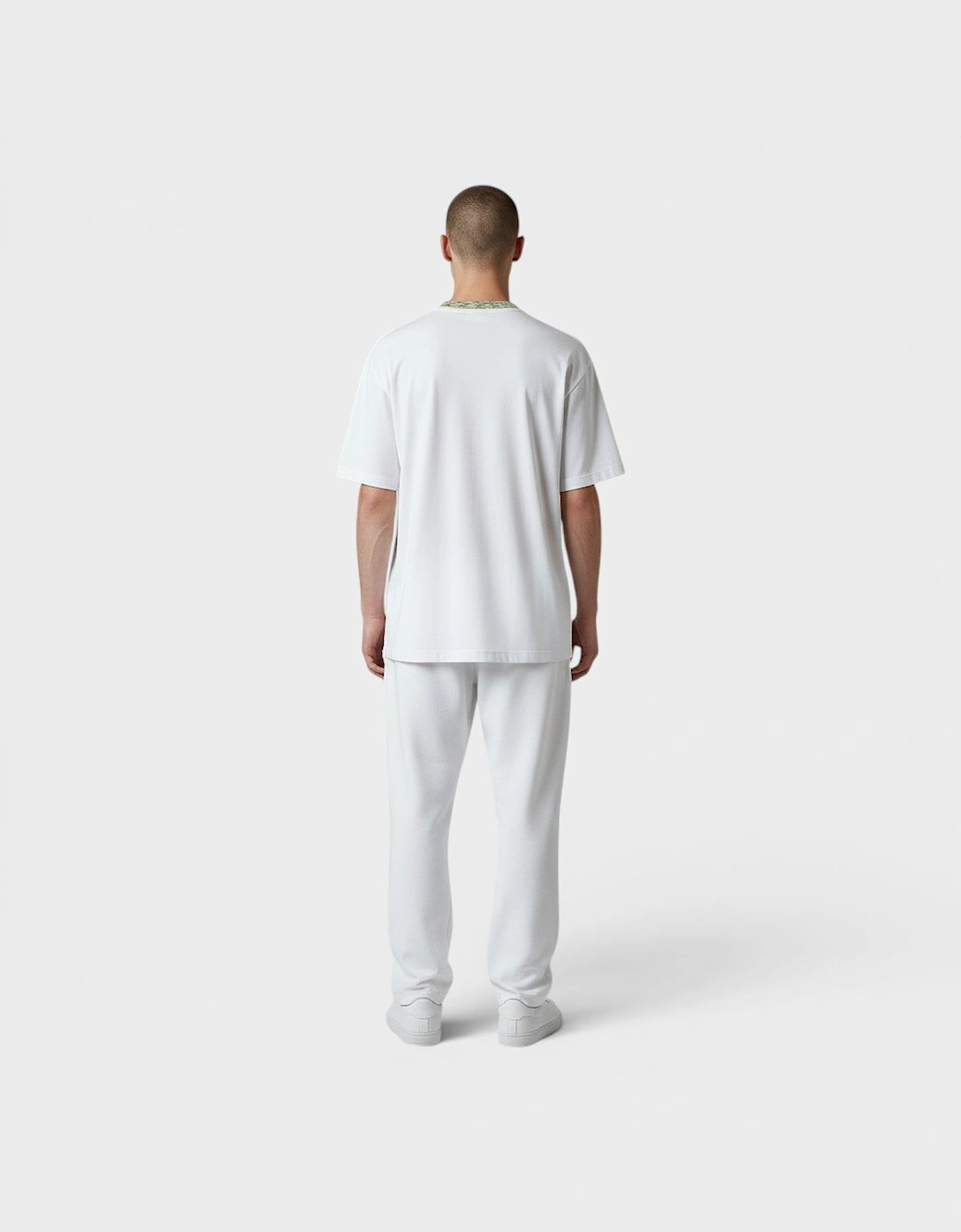 Contrast Neckline Detail T-Shirt White