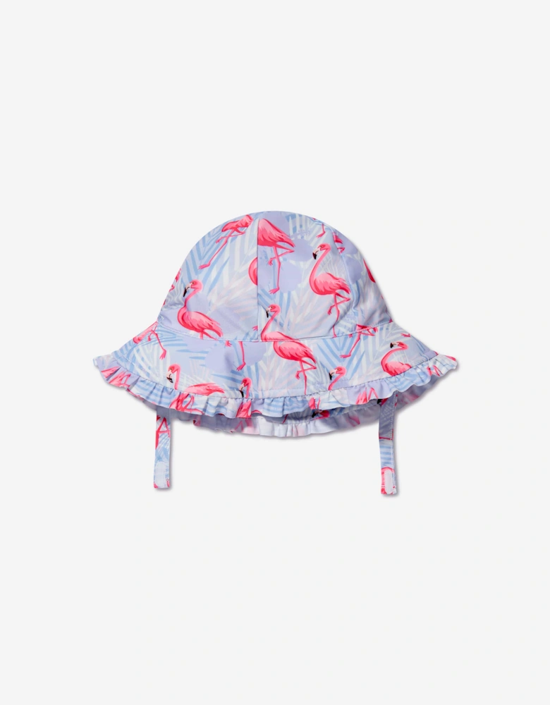 Soli Swim Girls Flamingo Sun Protective Hat (UPF50+) in Purple