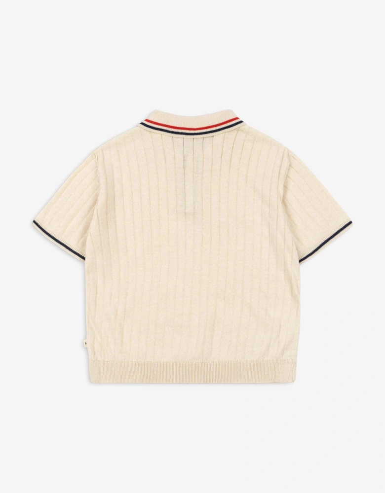 Konges Sløjd Boys Mio Knit Polo Shirt in Ivory