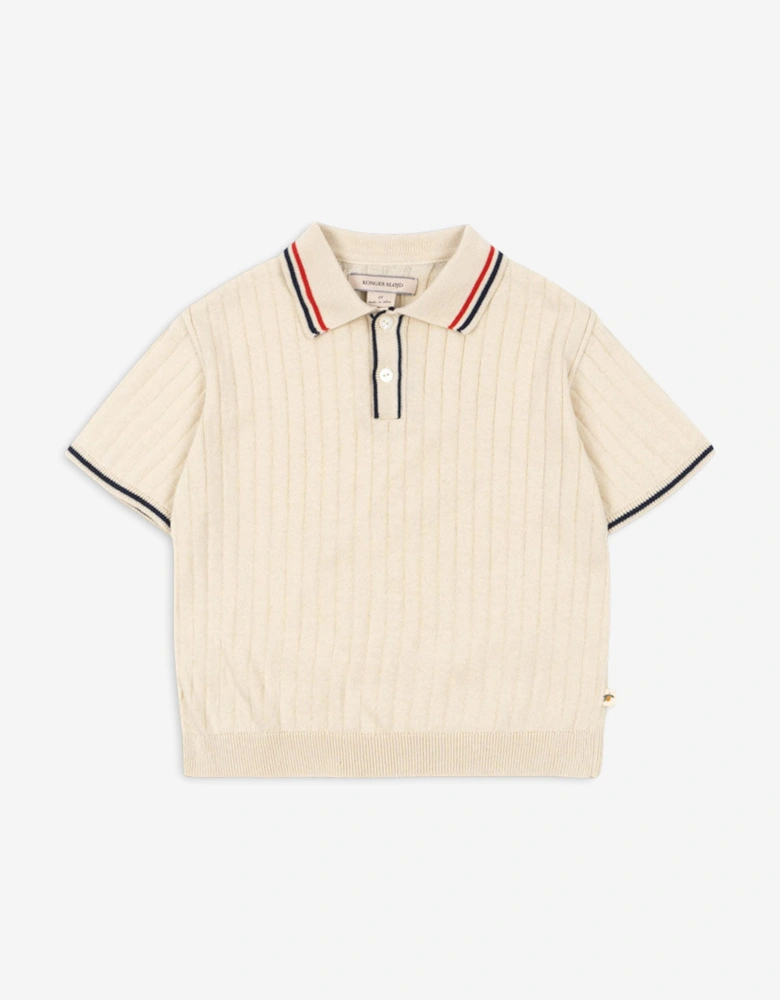 Konges Sløjd Boys Mio Knit Polo Shirt in Ivory