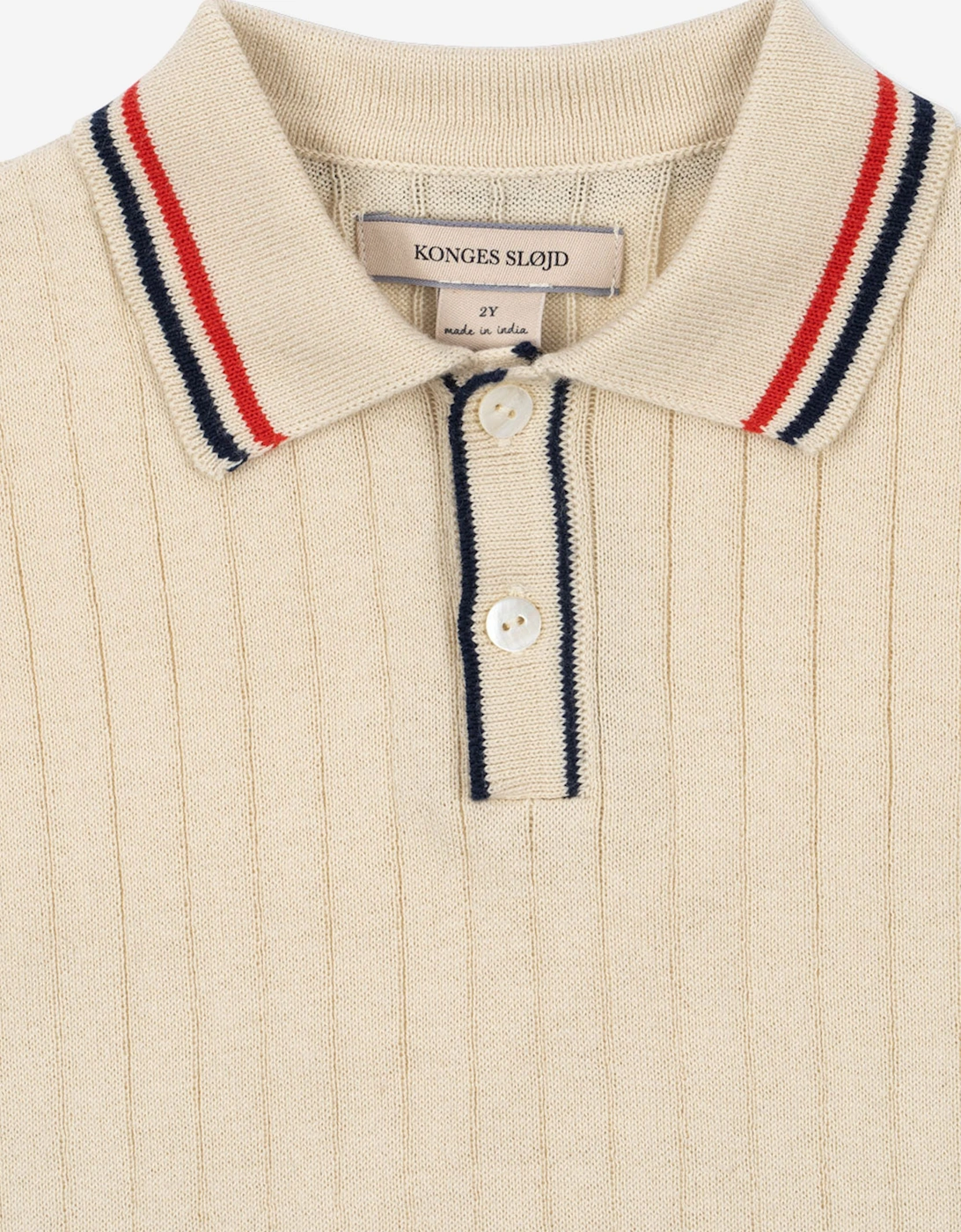 Konges Sløjd Boys Mio Knit Polo Shirt in Ivory