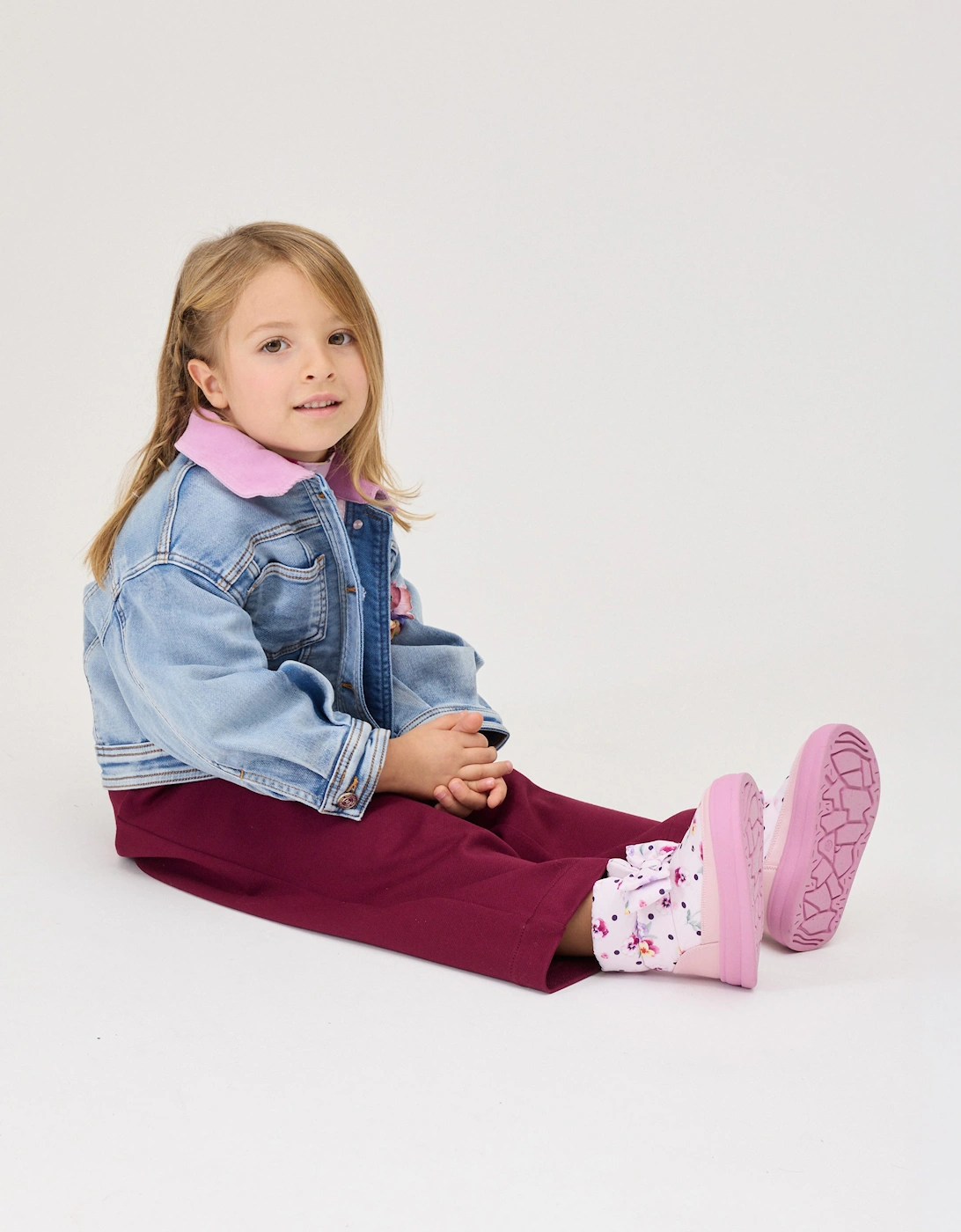 Monnalisa Girls Malva Flower Boots in Pink