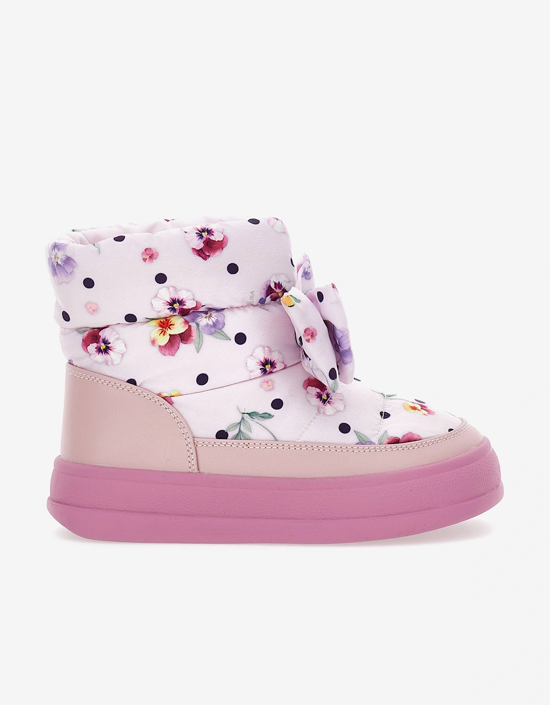 Monnalisa Girls Malva Flower Boots in Pink, 6 of 5