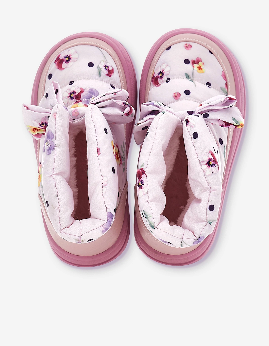 Monnalisa Girls Malva Flower Boots in Pink