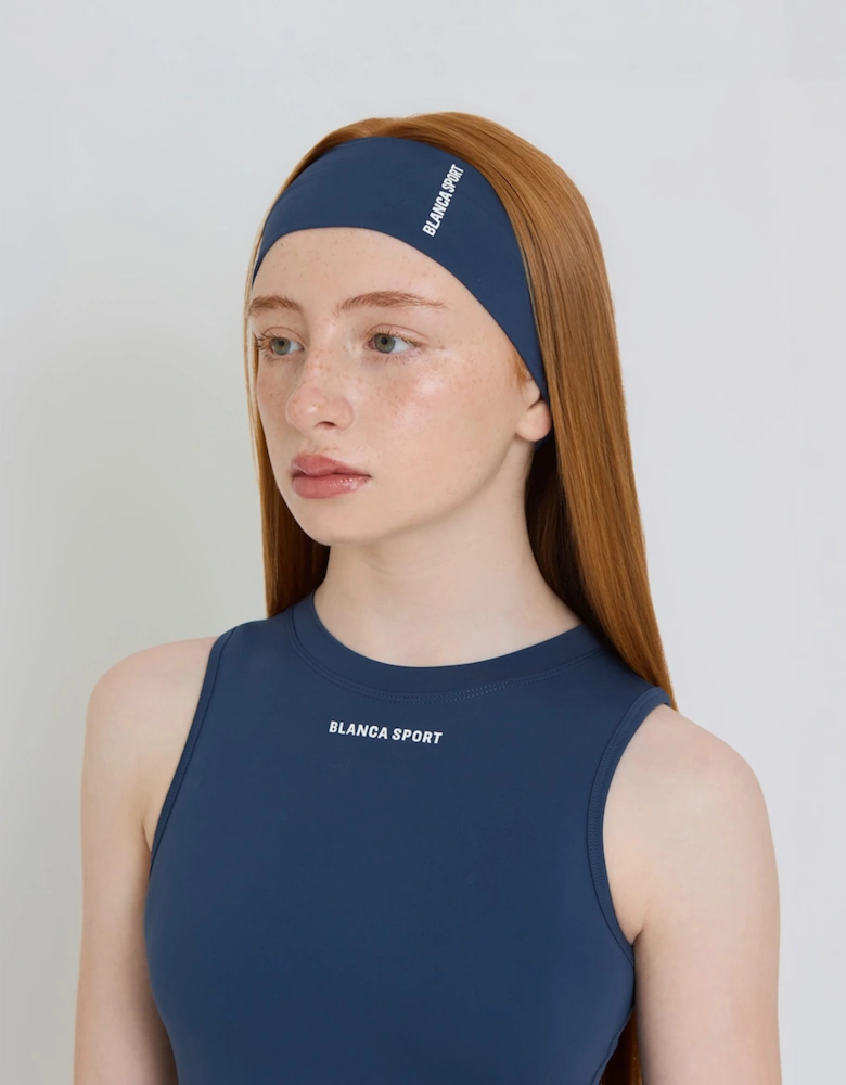 Blanca Sport Girls Logo Headband in Navy