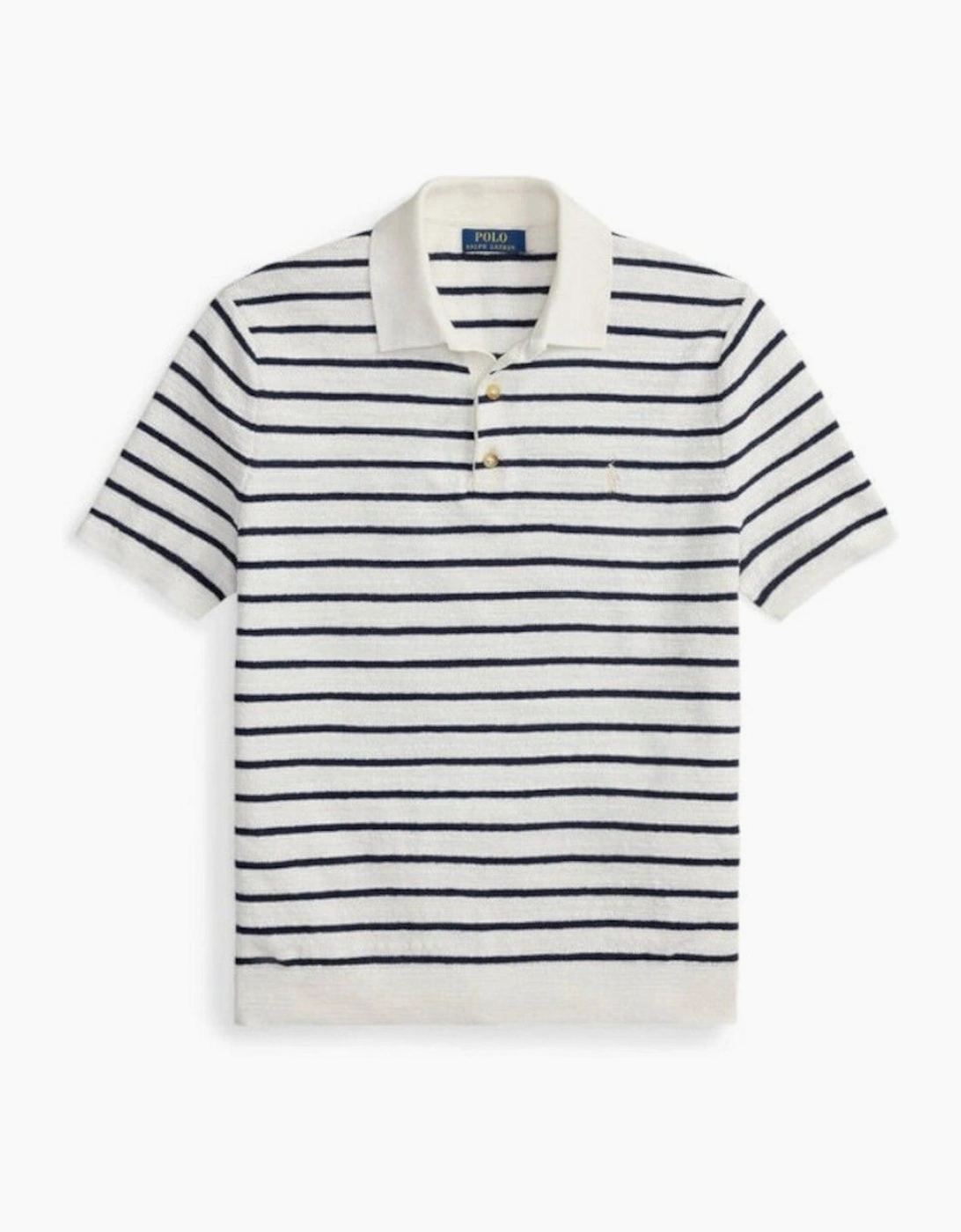 Polo Ralph Lauren Stripe Knitted Polo 003 Deckwash White