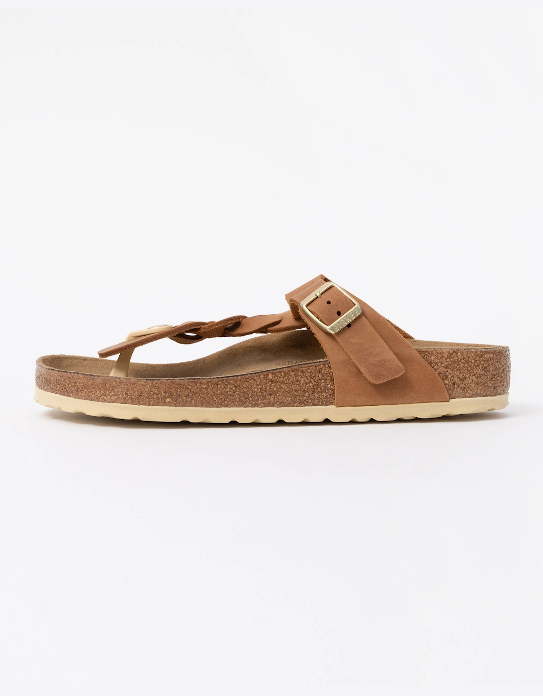 Birkenstock Gizeh Braided Natural Oiled Leather Womens Sandals - Cognac