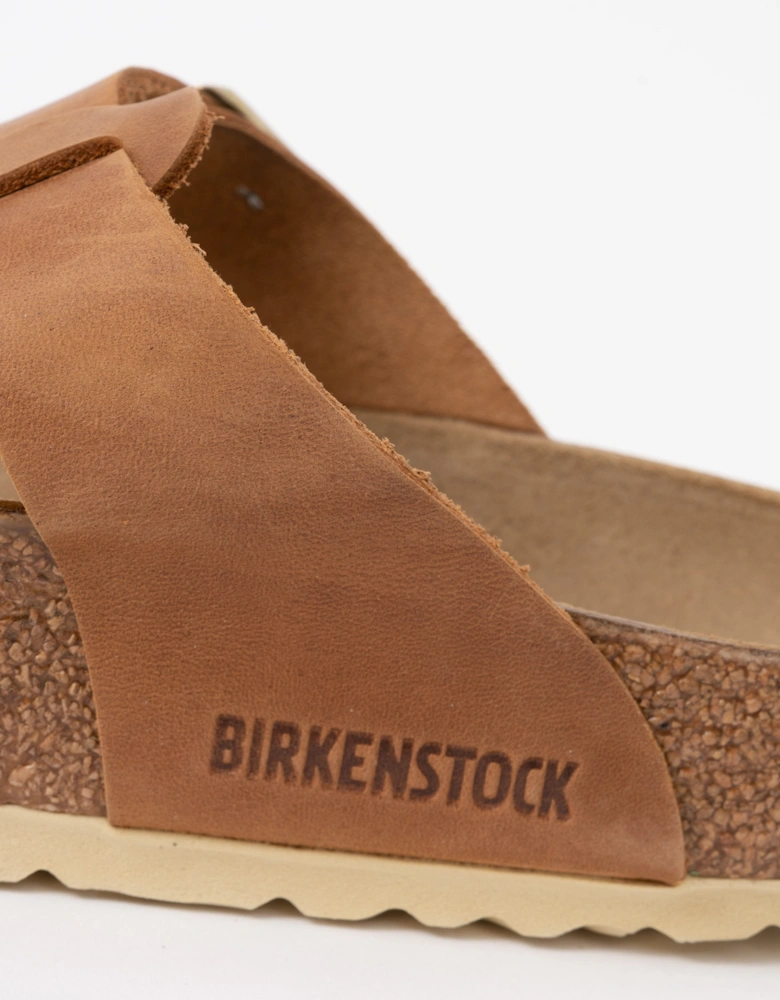 Birkenstock Gizeh Braided Natural Oiled Leather Womens Sandals - Cognac