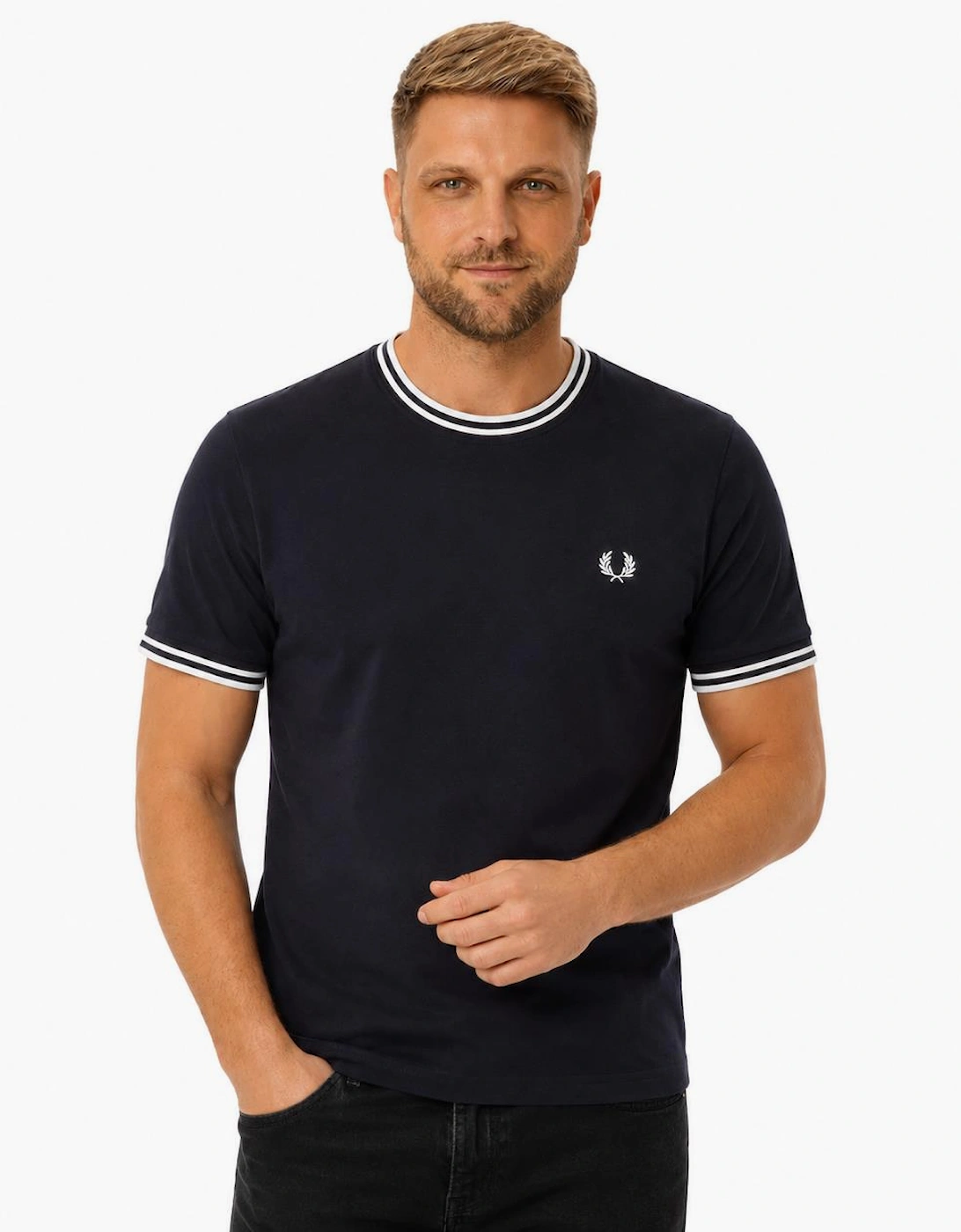 Fred Perry Twin Tipped T-Shirt Navy