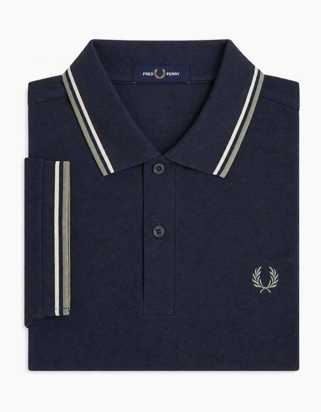 Fred Perry Twin Tipped Polo Shirt Dark Airforce/Ecru/Seagrass