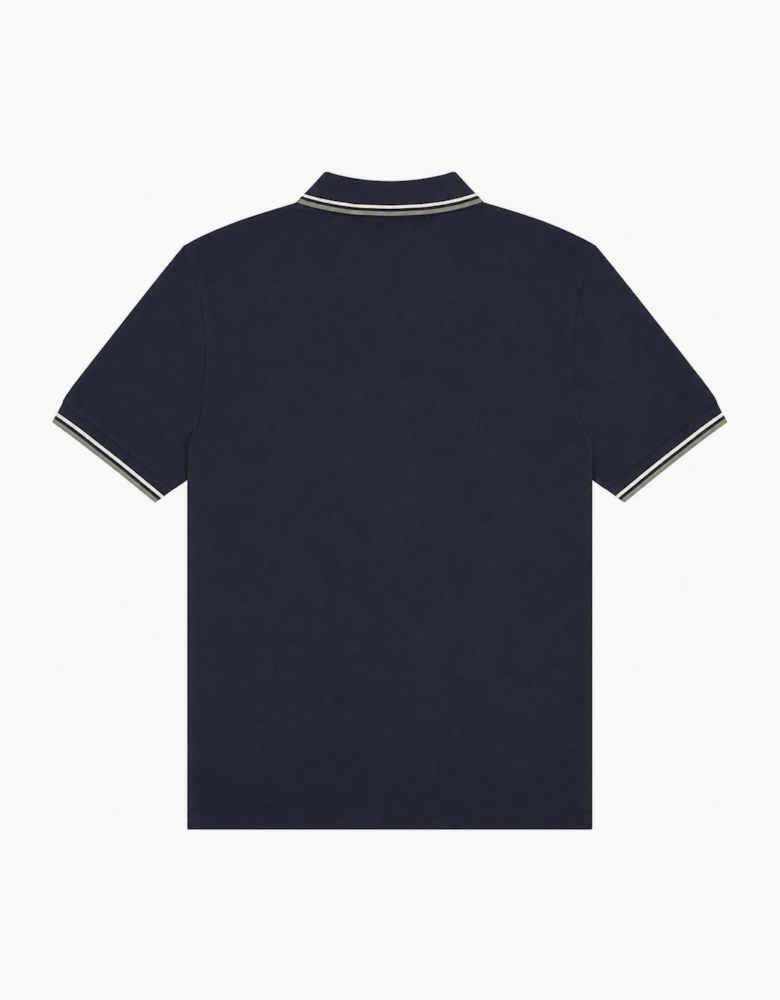 Fred Perry Twin Tipped Polo Shirt Dark Airforce/Ecru/Seagrass