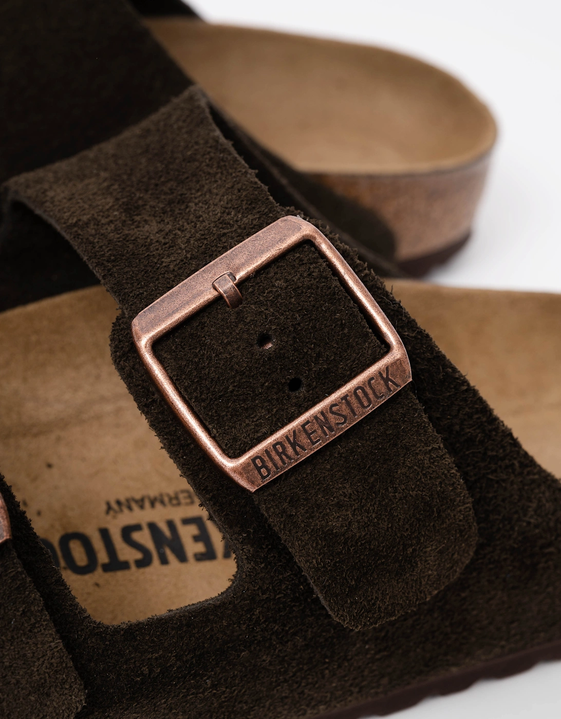 Birkenstock Arizona Suede Leather Womens Sandals - Mocha