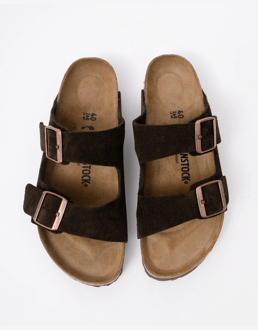 Birkenstock Arizona Suede Leather Womens Sandals - Mocha