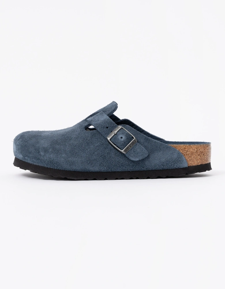 Birkenstock Boston Soft Footbed Unisex Suede Clogs - New Navy Tonal FB