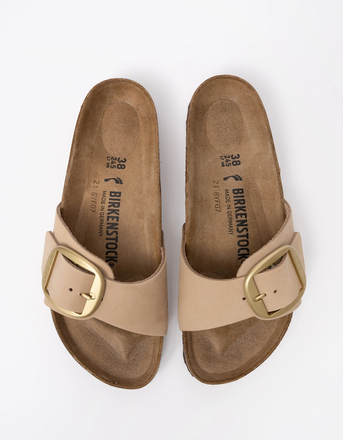 Birkenstock Madrid Big Buckle Womens Nubuck Leather Sandals - Sandcastle