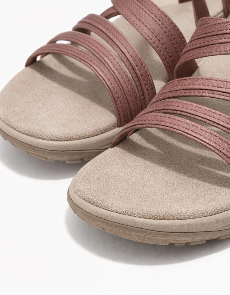 Skechers REGGAE SLIM - SUNNYSIDE 2.0 Womens Cross Strap Sandals Mauve/Pink