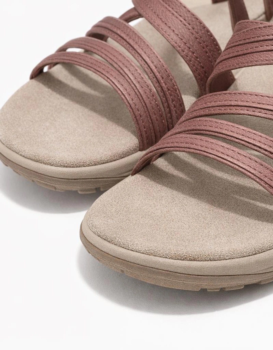 Skechers REGGAE SLIM - SUNNYSIDE 2.0 Womens Cross Strap Sandals Mauve/Pink