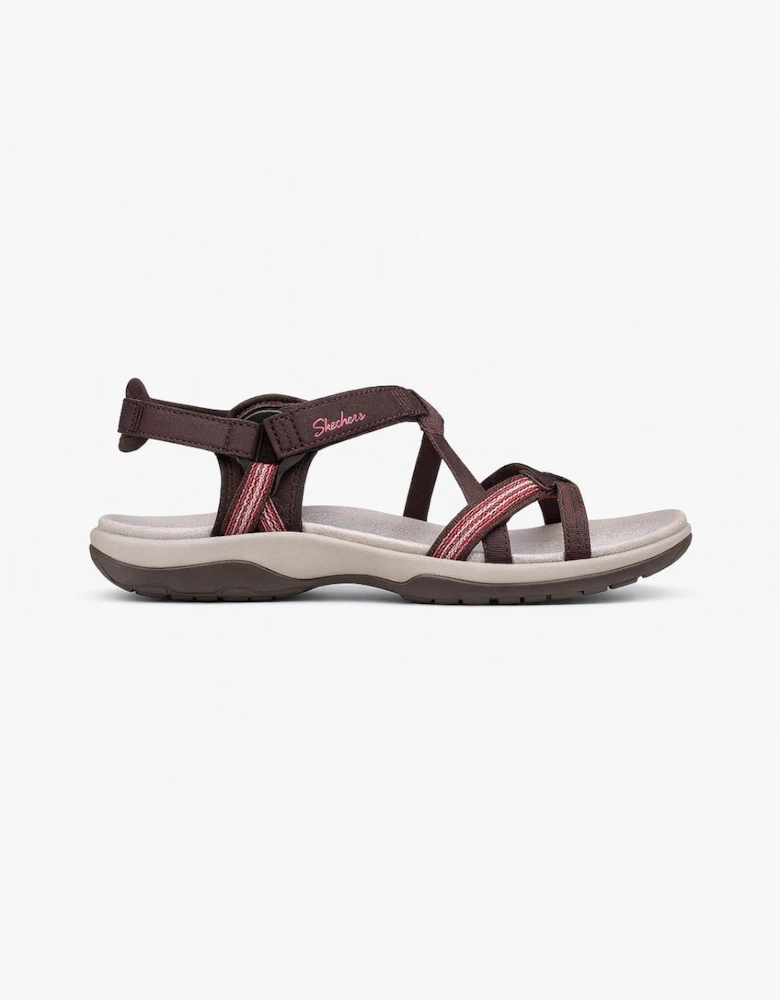 Skechers REGGAE SLIM - SUN ARRAY Womens Cross Strap Sandals Chocolate