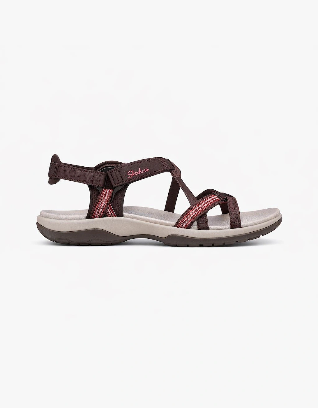 Skechers REGGAE SLIM - SUN ARRAY Womens Cross Strap Sandals Chocolate