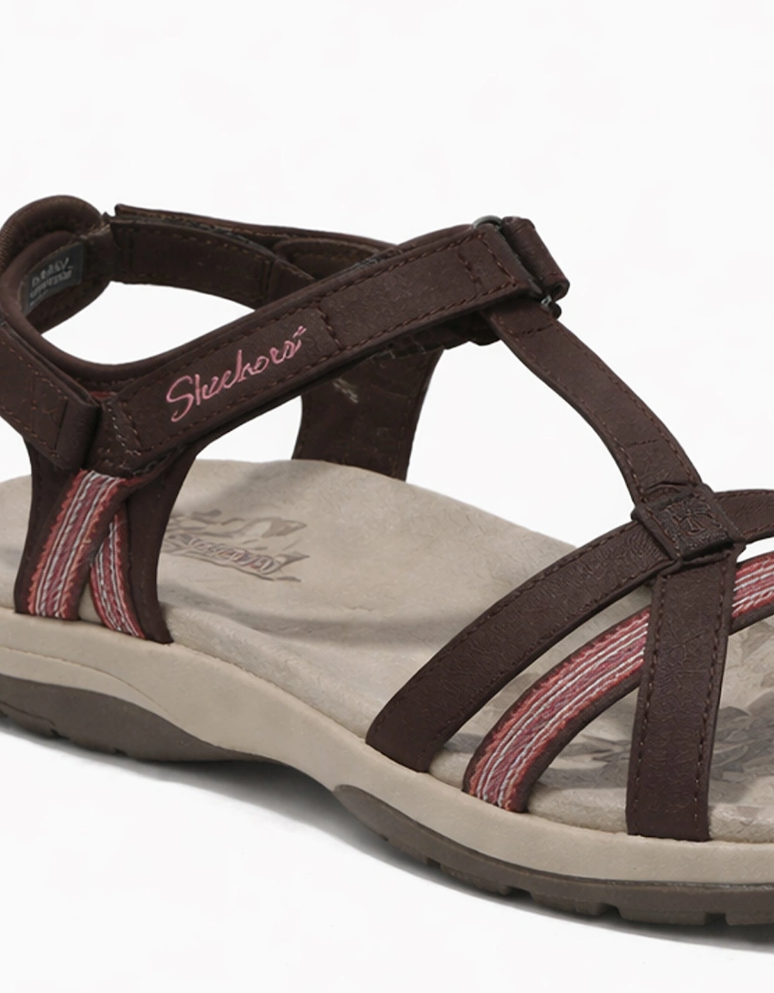 Skechers REGGAE SLIM - SUN ARRAY Womens Cross Strap Sandals Chocolate