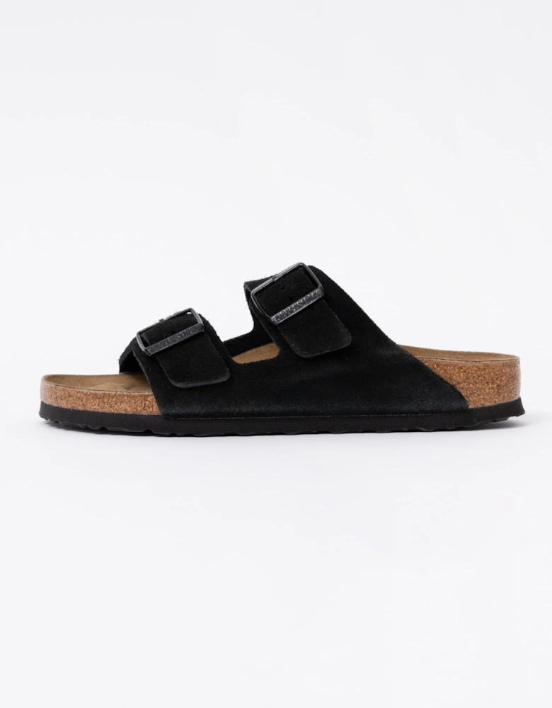 Birkenstock Arizona Suede Leather Womens Sandals - Black