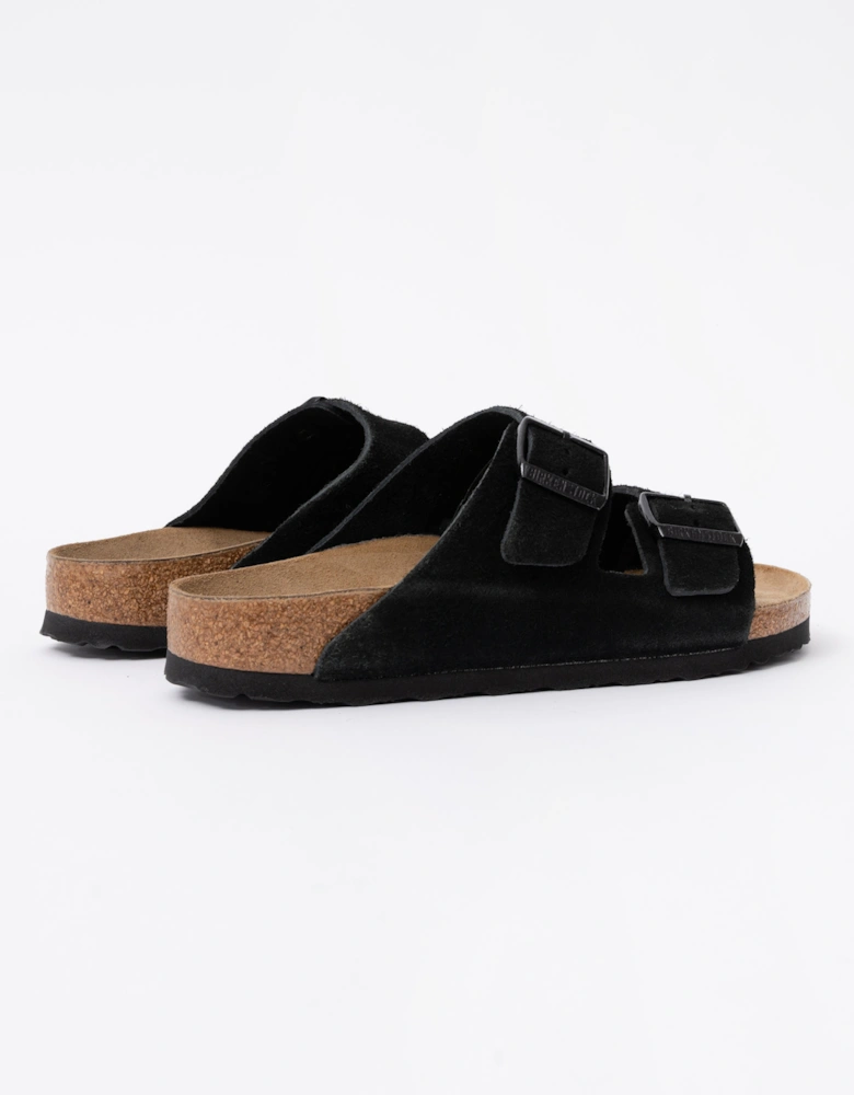 Birkenstock Arizona Suede Leather Womens Sandals - Black