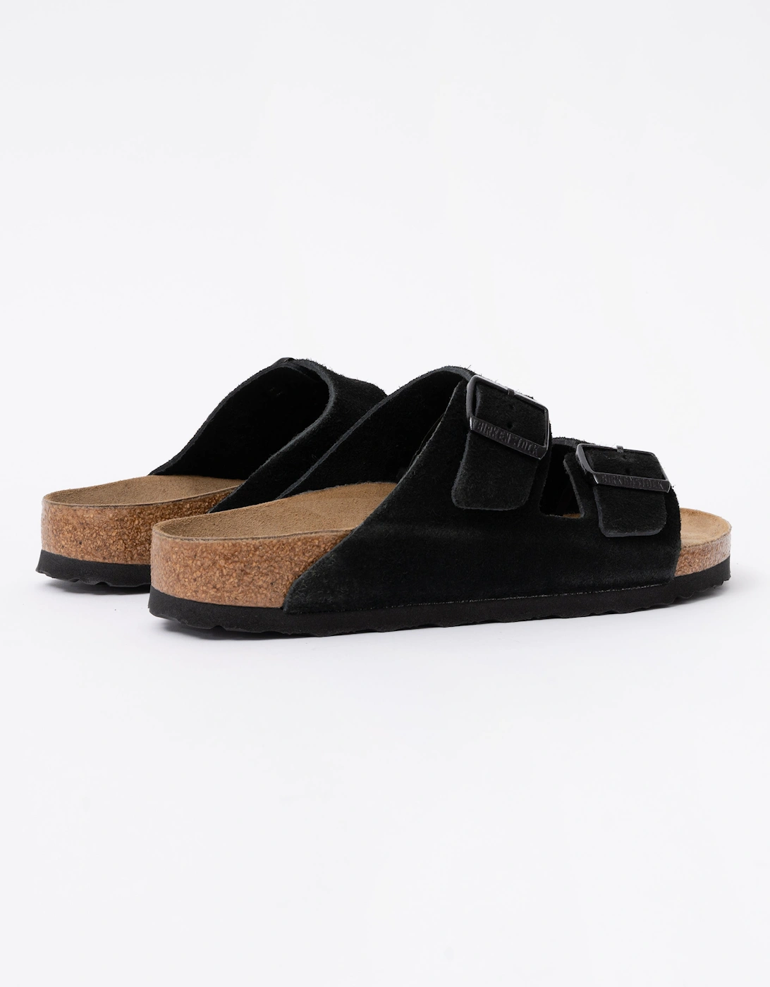 Birkenstock Arizona Suede Leather Womens Sandals - Black