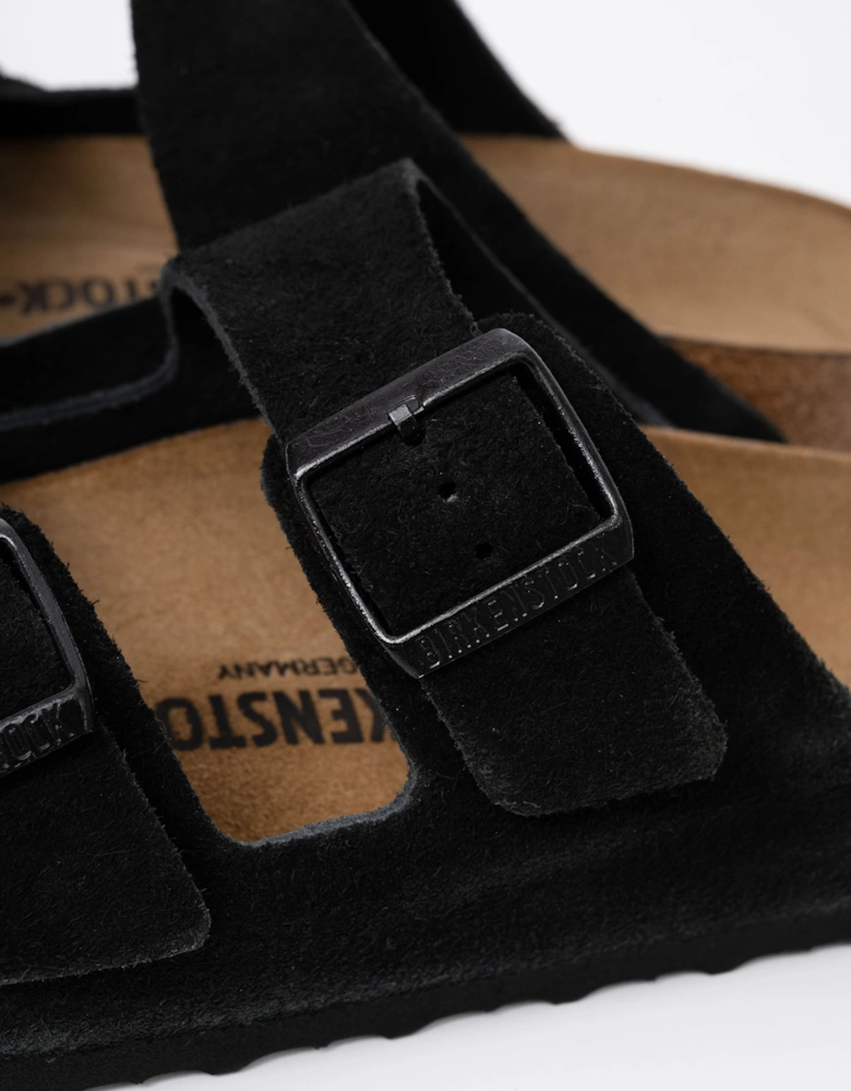Birkenstock Arizona Suede Leather Womens Sandals - Black