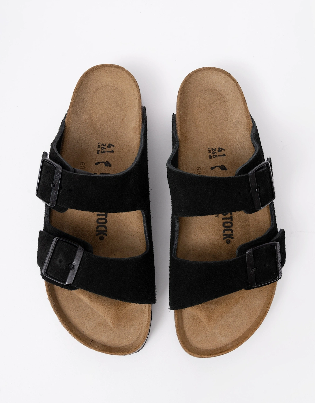 Birkenstock Arizona Suede Leather Womens Sandals - Black